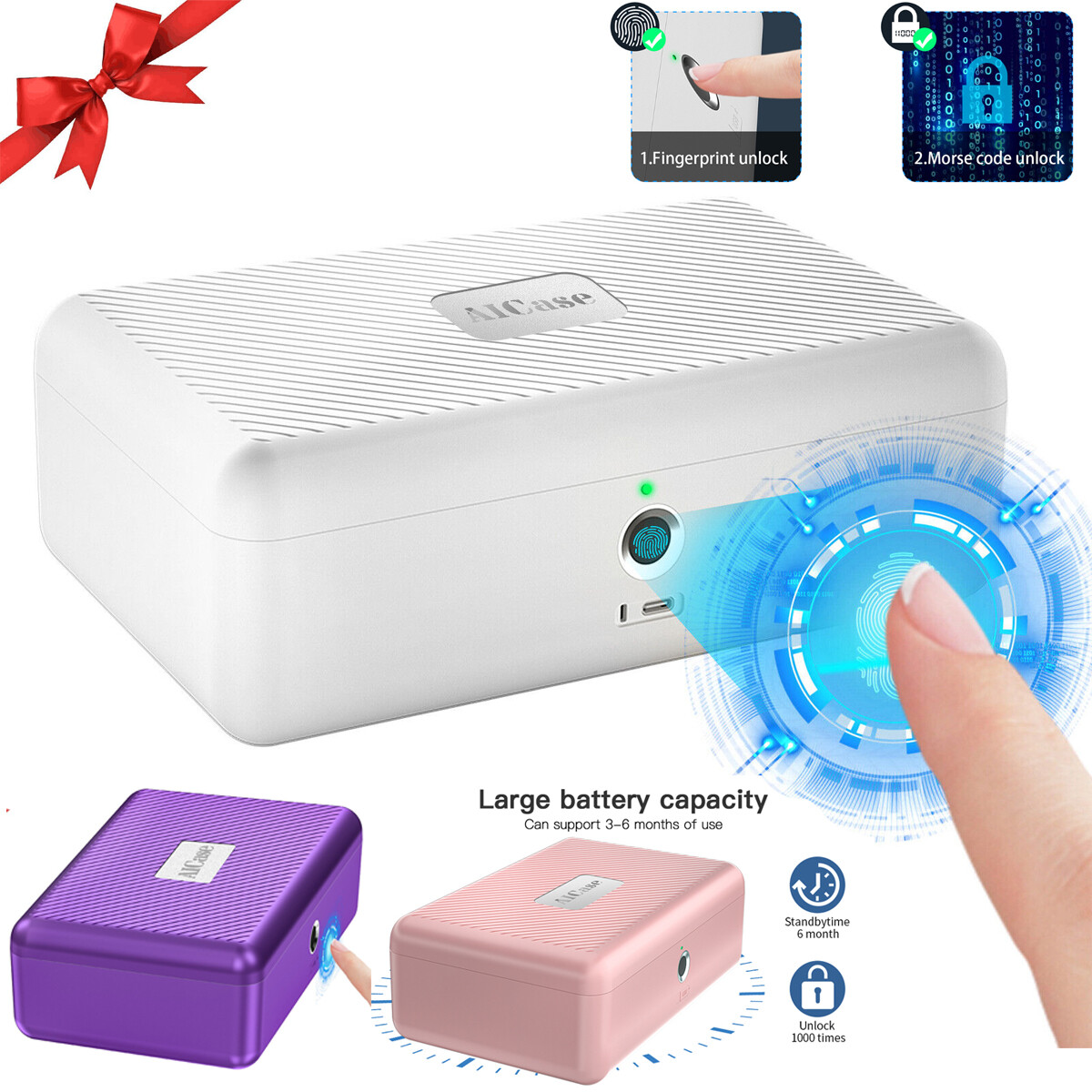 AICase Biometric Fingerprint Safe Box Jewelry Security Lock Safe Home Safety