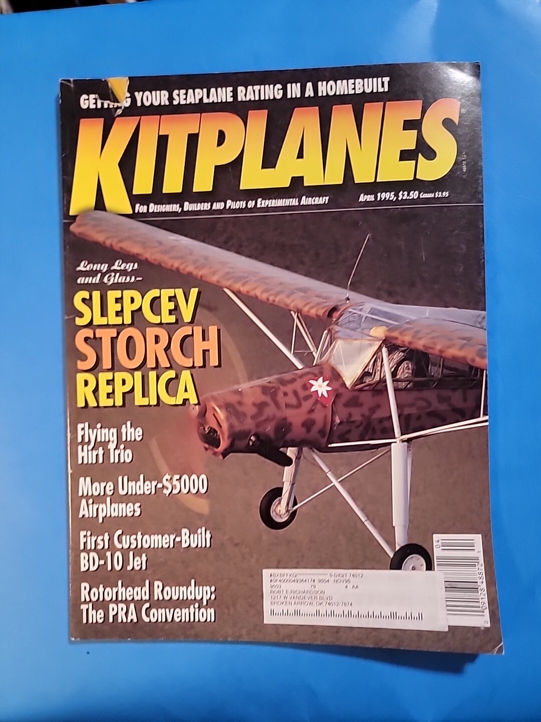 🛩 VINTAGE KITPLANES AVIATION MAGAZINE🔥APRIL 1995