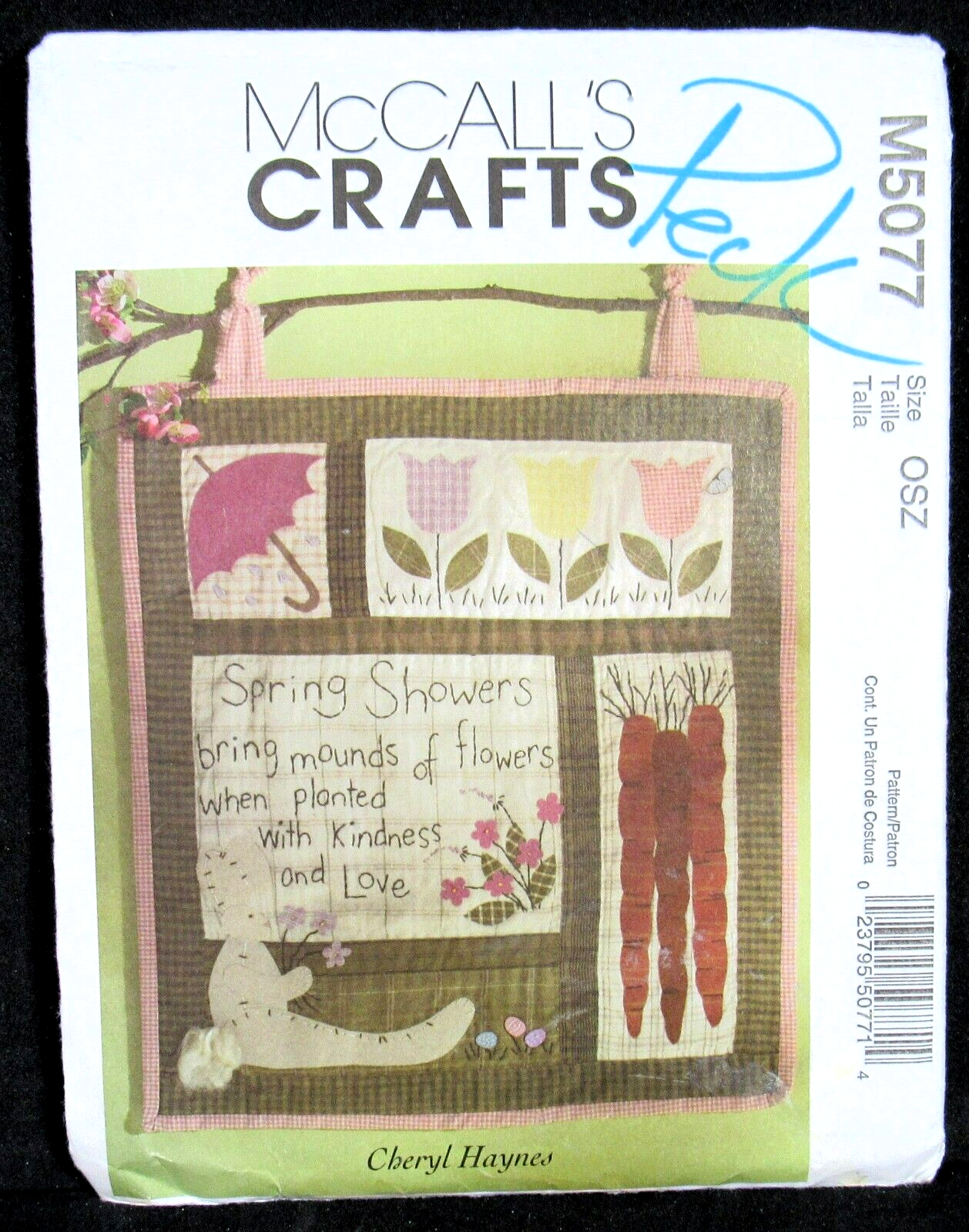 Applique Quilted Wall Hanging Spring Tulips Pattern McCalls 5077 Uncut