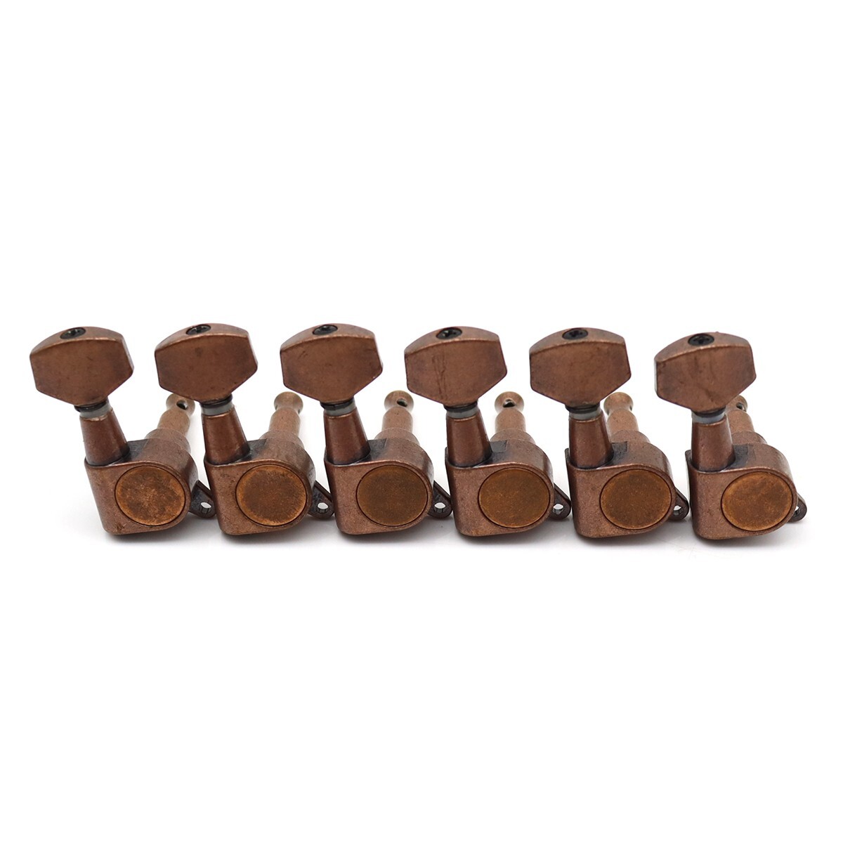 Red Copper 6 Inline Electric Guitar Tuning Pegs Tuners Machine Heads For ST TL