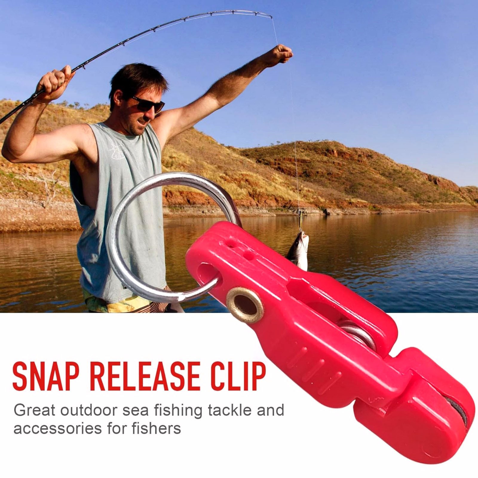 10* Red Quick-Release Clips With Strong Gripping Force For Fishing Line New