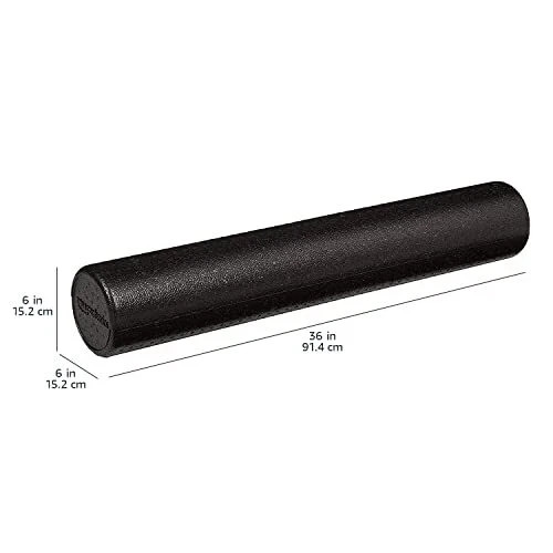 36" Soft-Density Round Foam Roller for Balance Strengthening Flexibility, Black