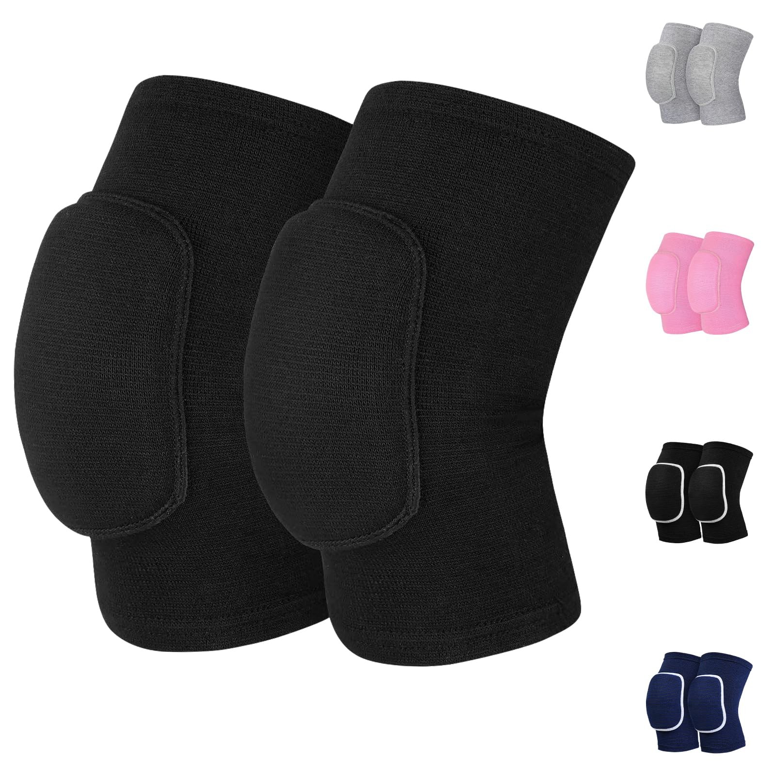 HISFFOG Volleyball Knee Pads for Women, Men, Youth, Girls, Kids, Small, Black
