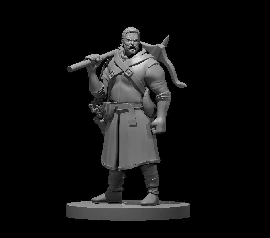 Thug Male Commoner NPC 28mm Scale DND D&D Tabletop Mini