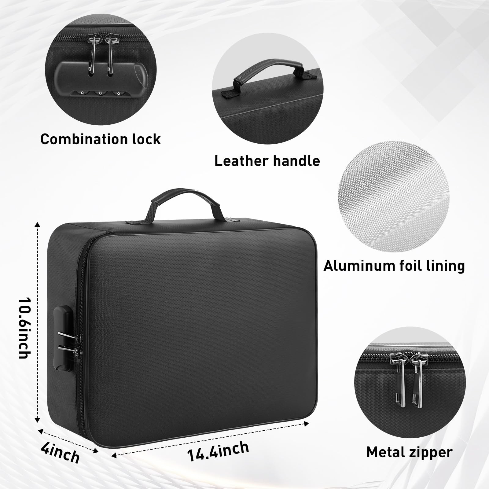 5200°F Fireproof Document Bag with Lock - Heat-Insulated Fireproof Document B...