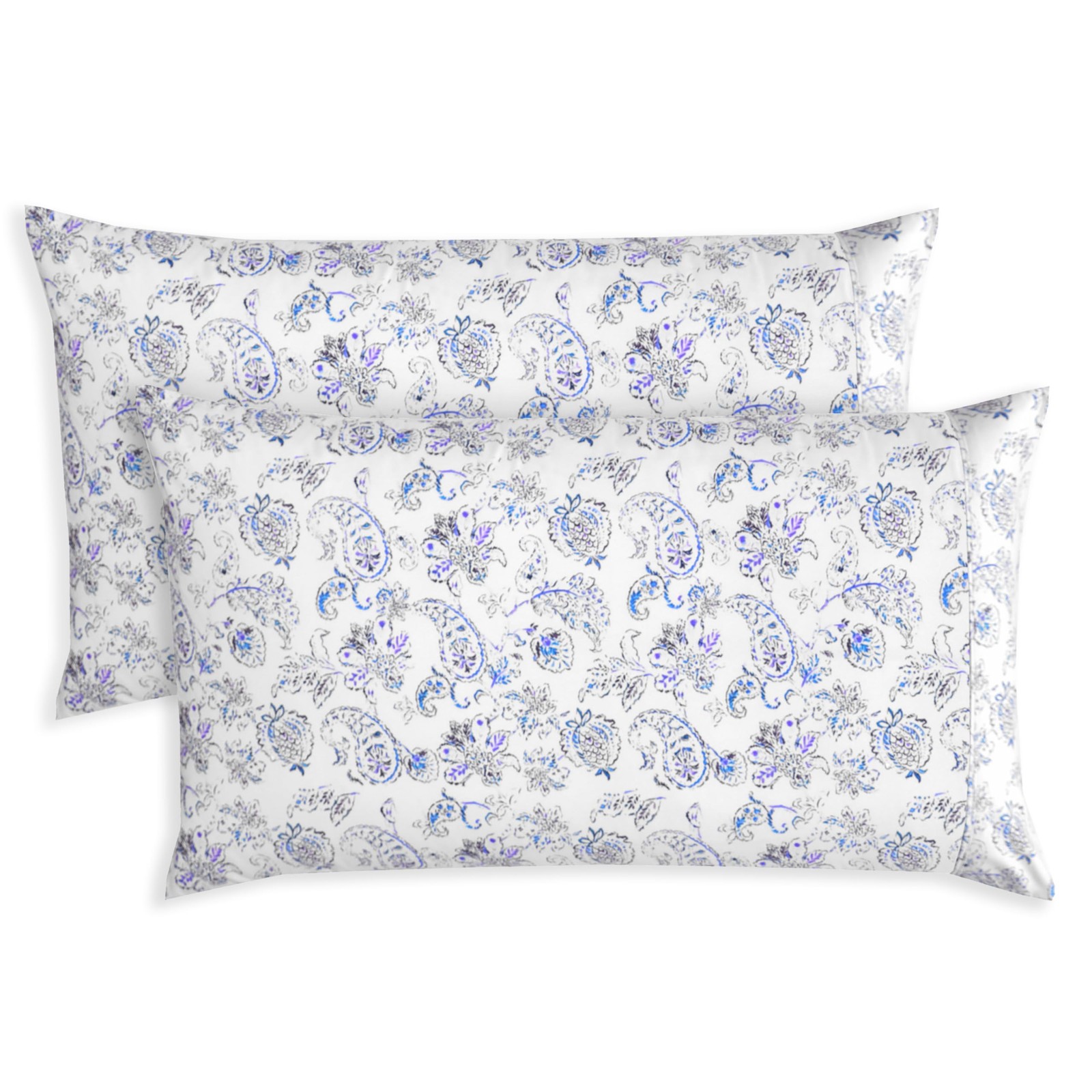 Pillowcase King Paisley Indigo Soft Microfiber Set of 2 Elegant Comfort