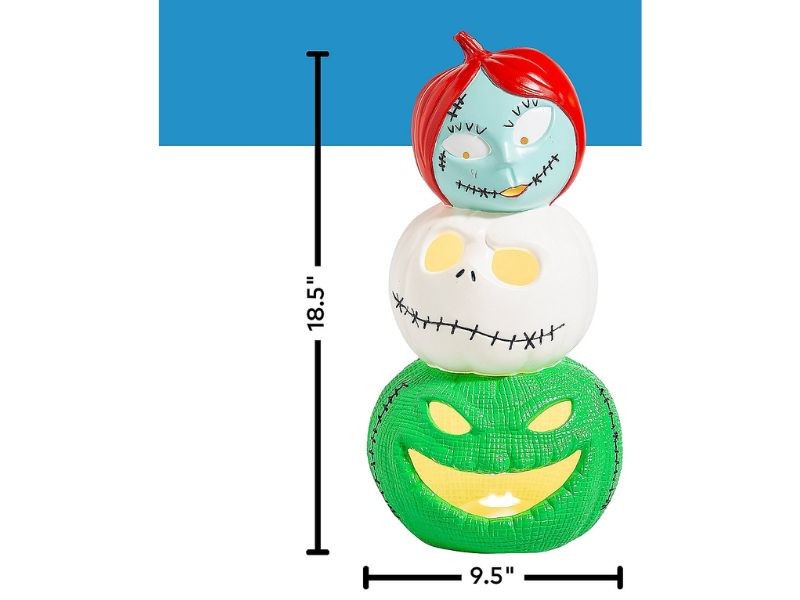 Light-Up Jack Sally Oogie Halloween Pumpkin Stack Nightmare Before Christmas 18"