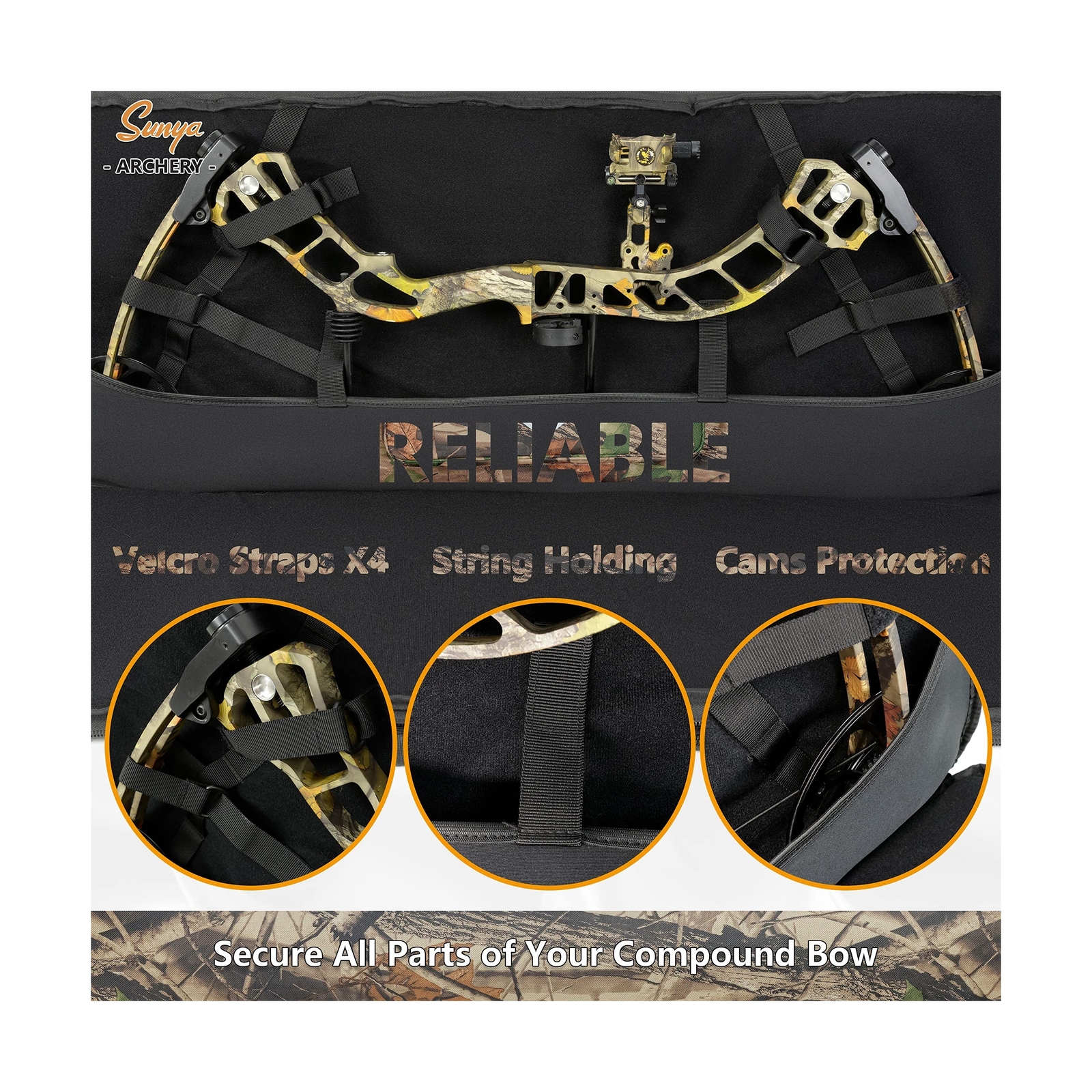 SUNYA Compound Bow Case with Molle System - Neoprene Bow String Protection & ...