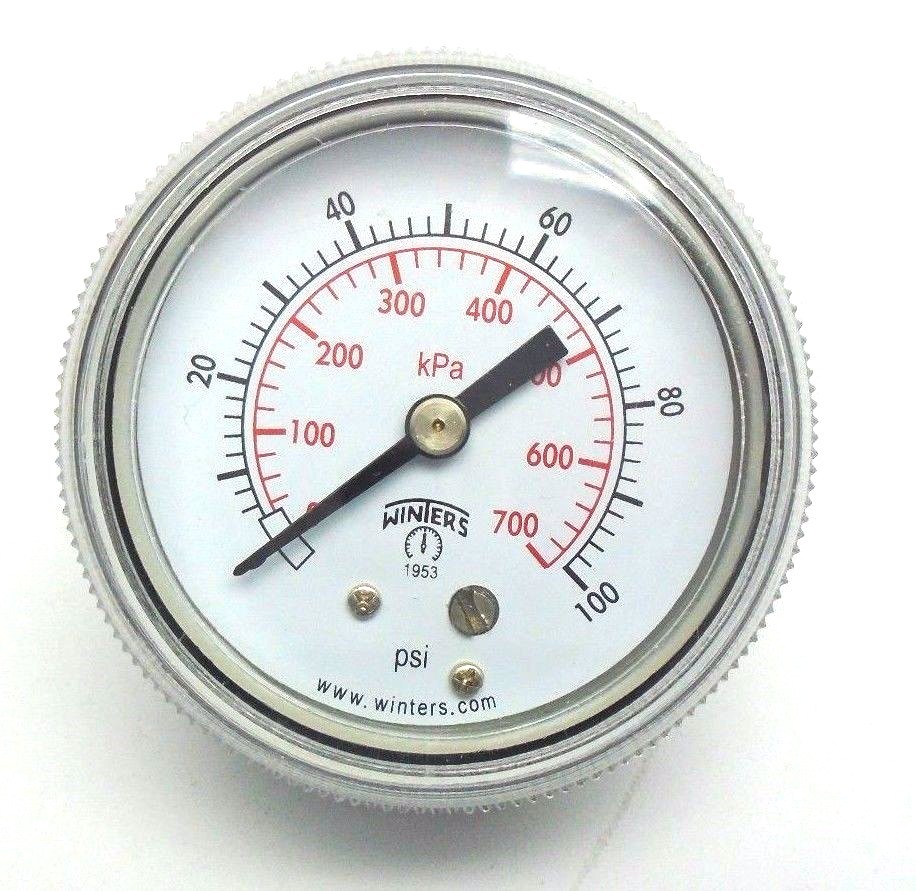 Winters P9S901406 2" Dial P9S - 90 Series Gauge 0-100 PSI 409M