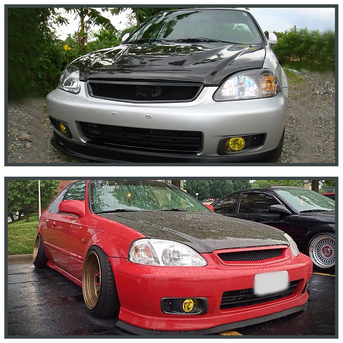 Fits 1999-2000 Honda Civic Si Yellow Bumper Fog Lights Driving Lamps Kit+Switch