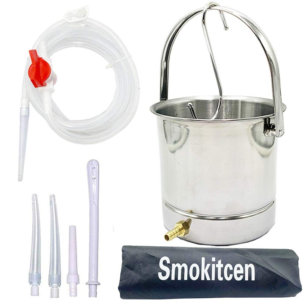 Smokitcen Coffee Enema Bucket Kit Stainless Steel 1.8 12 Piece Set, Silver