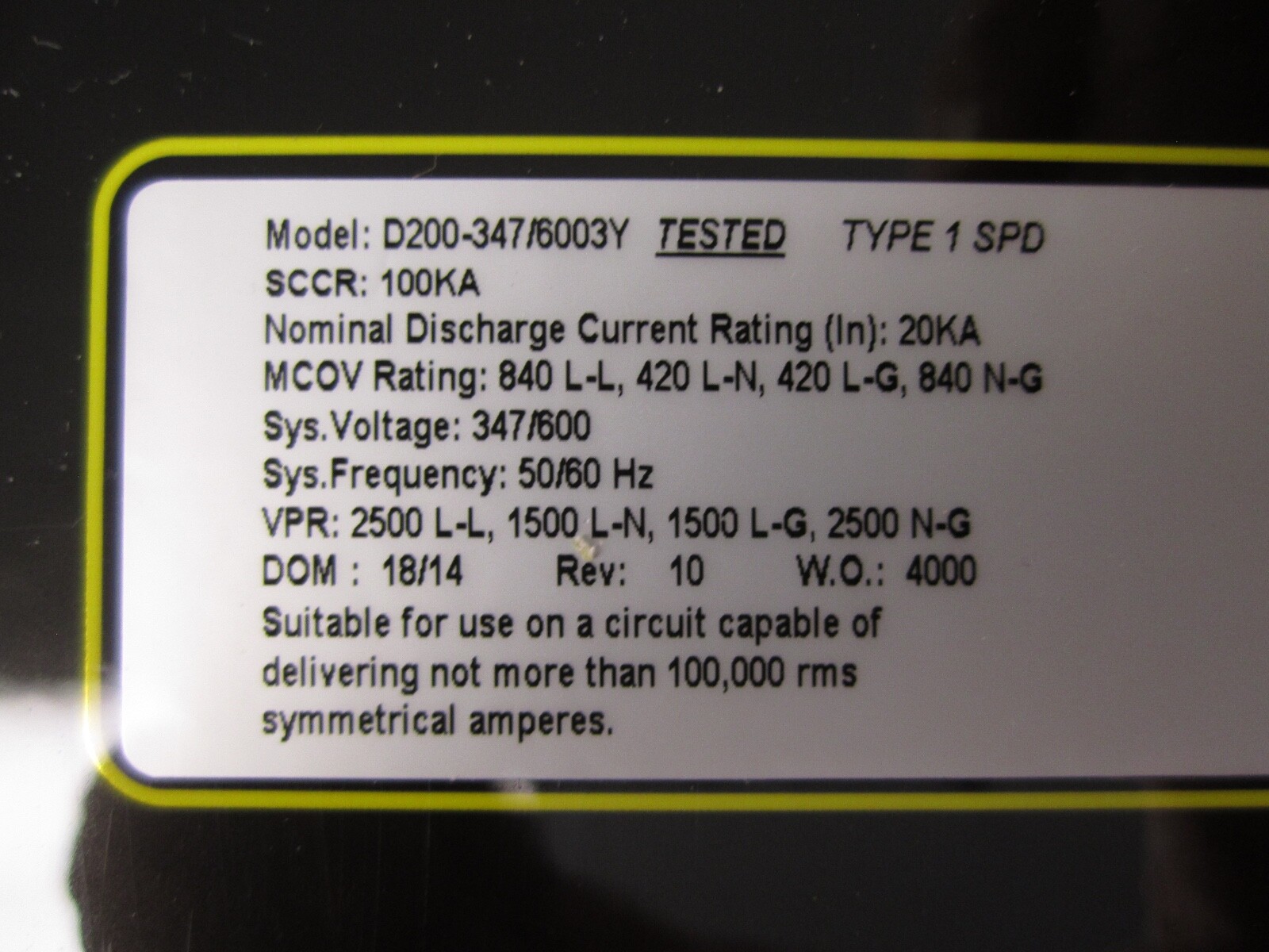 NEW DITEK D200-347/6003Y SURGE PROTECTOR