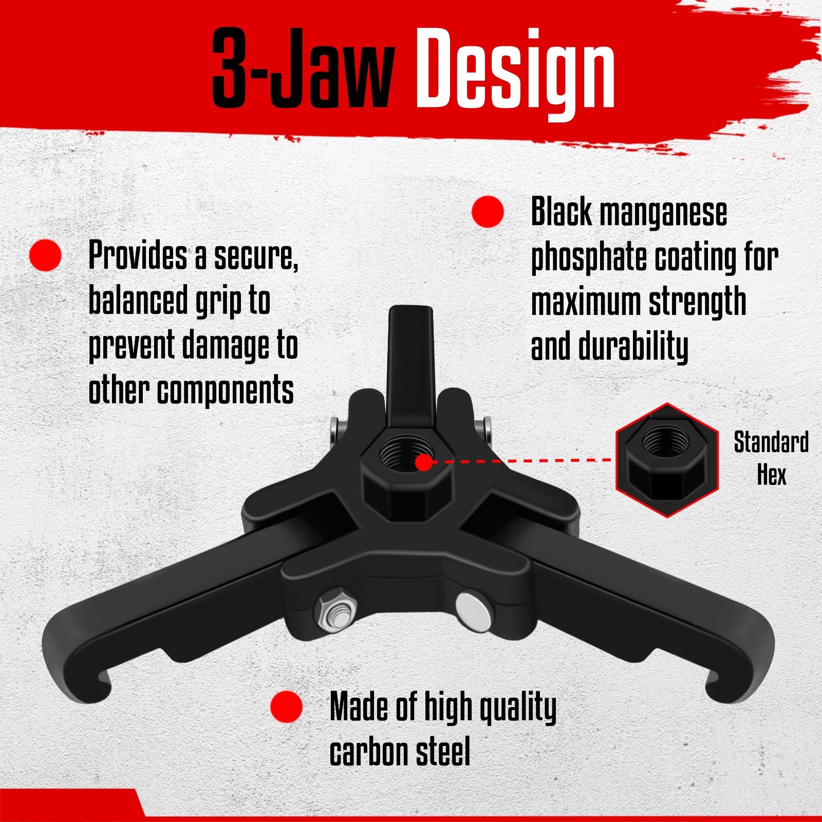 Heavy Duty Adjustable 3 Jaw Pulley Puller Tool Harmonic Balancer Puller Set
