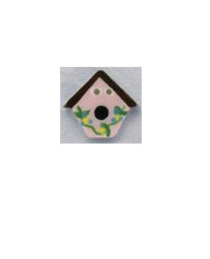 Mill Hill Ceramic Buttons 86174 Pink Birdhouse