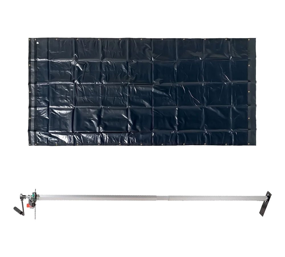 Dump Truck Tarp Kit 8'x10' Asphalt Vinyl Tarp & Manual Crank Tarp Roller Kit
