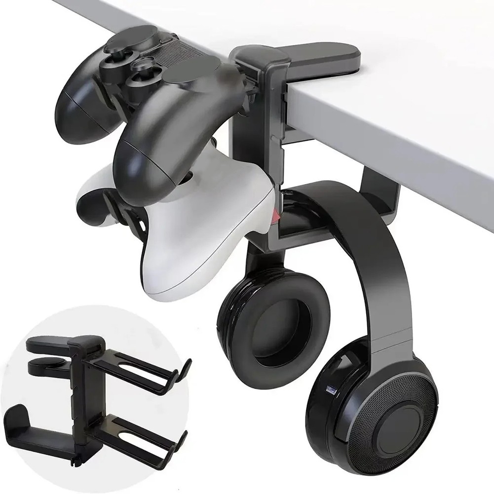 Desktop Gaming Controller Headphone Stand Storage Shelf for PC Headset VZR8239