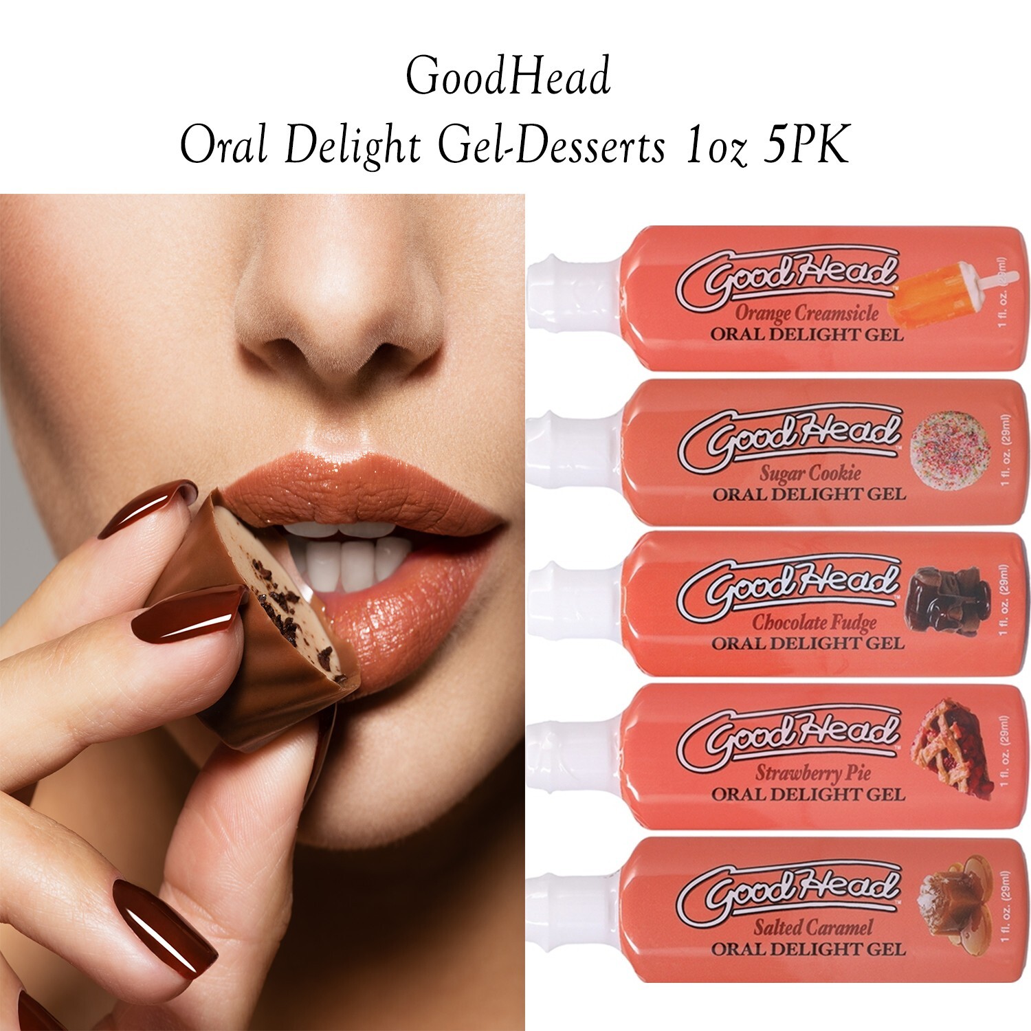 GoodHead Oral Delight Gel Dessert Water Based Oral Sex Lube- Choose Flavors