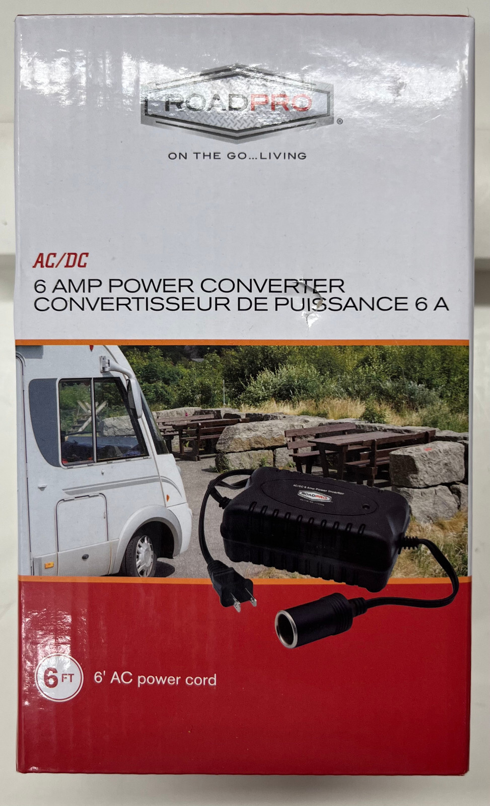 RoadPro 6 AMP Power Converter 6ft AC Power Cord (RPSL7001)
