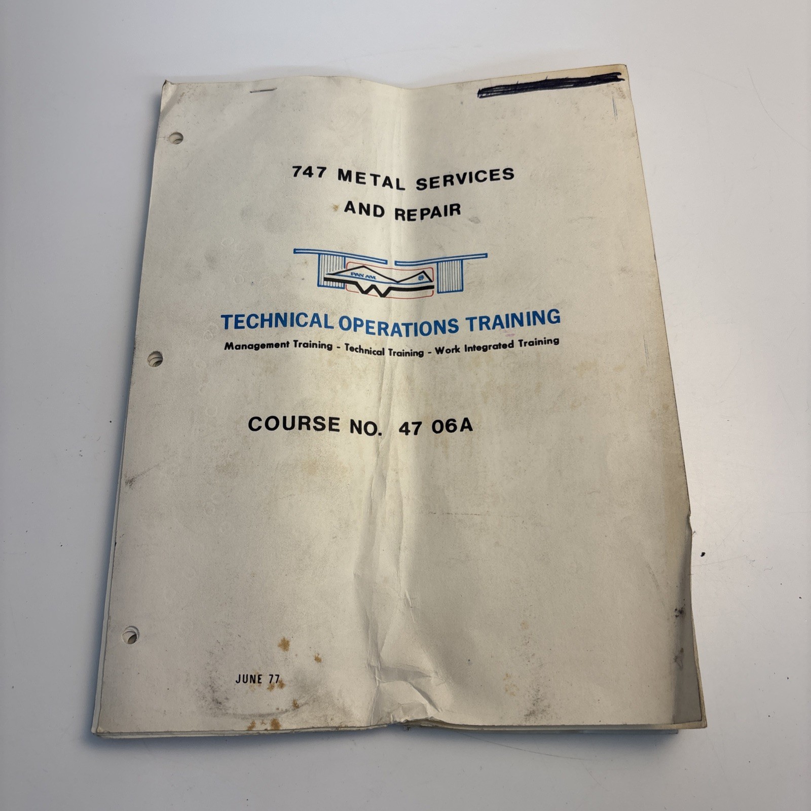 Vintage Pan Am 747 Metal Repair Technical Operations Training Manual 4706A 1977