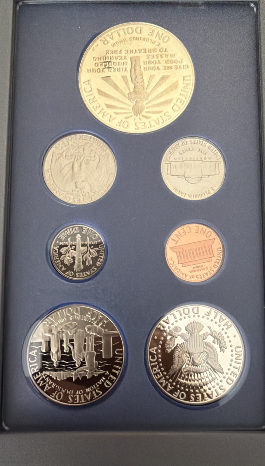 1986 Prestige Proof Set with Silver Dollar US Mint, Complete with Box and COA