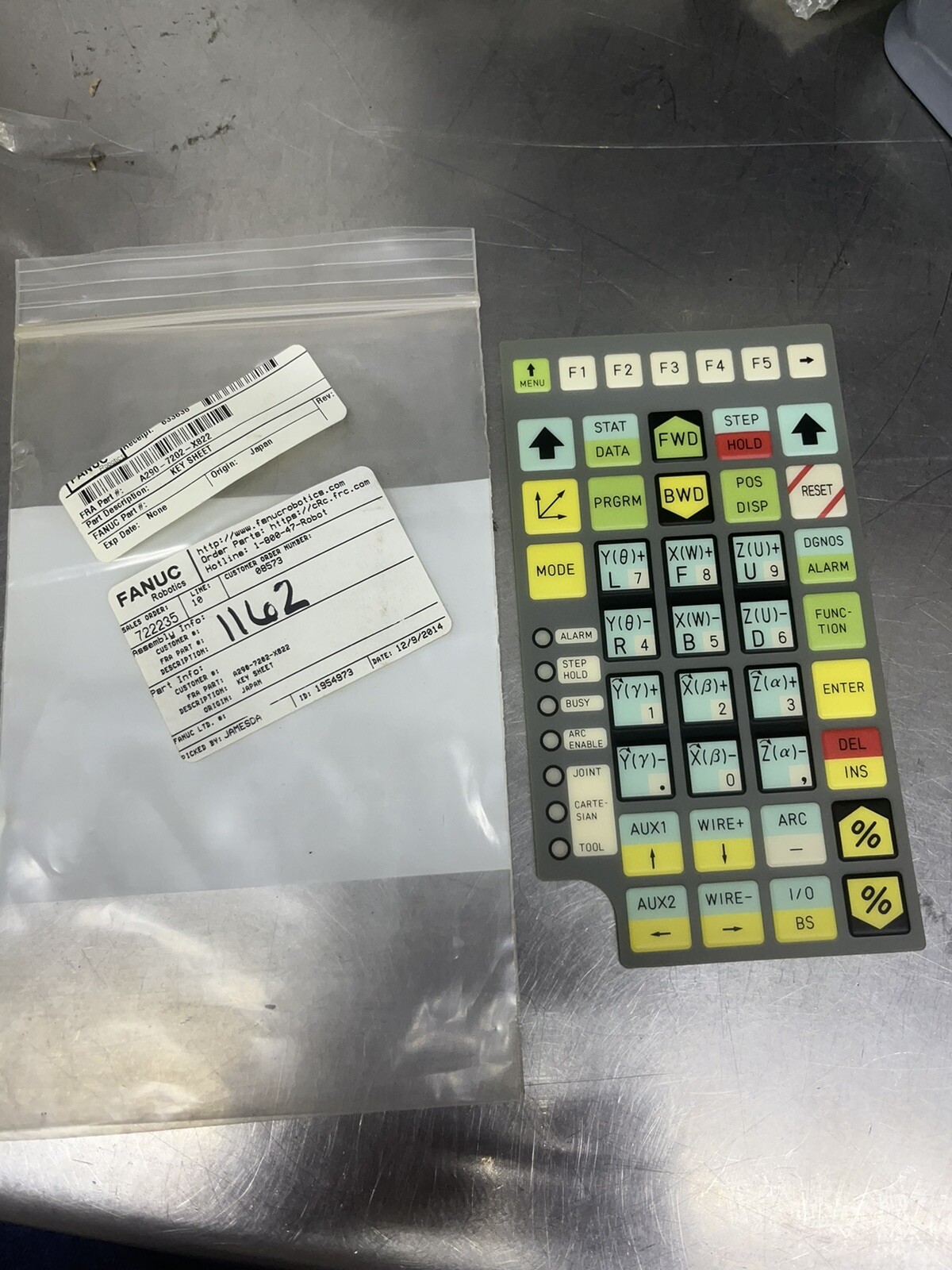 Fanuc Teach Pendant Replacement Key Pad Keyboard A290-7202-X822