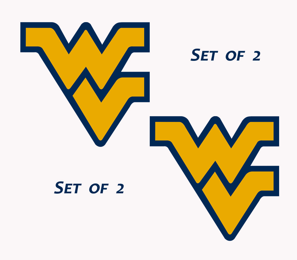 UNIVERSITY OF West Virginia Large 12 inch Wall-Cornhole Decals Set of 2 WVU