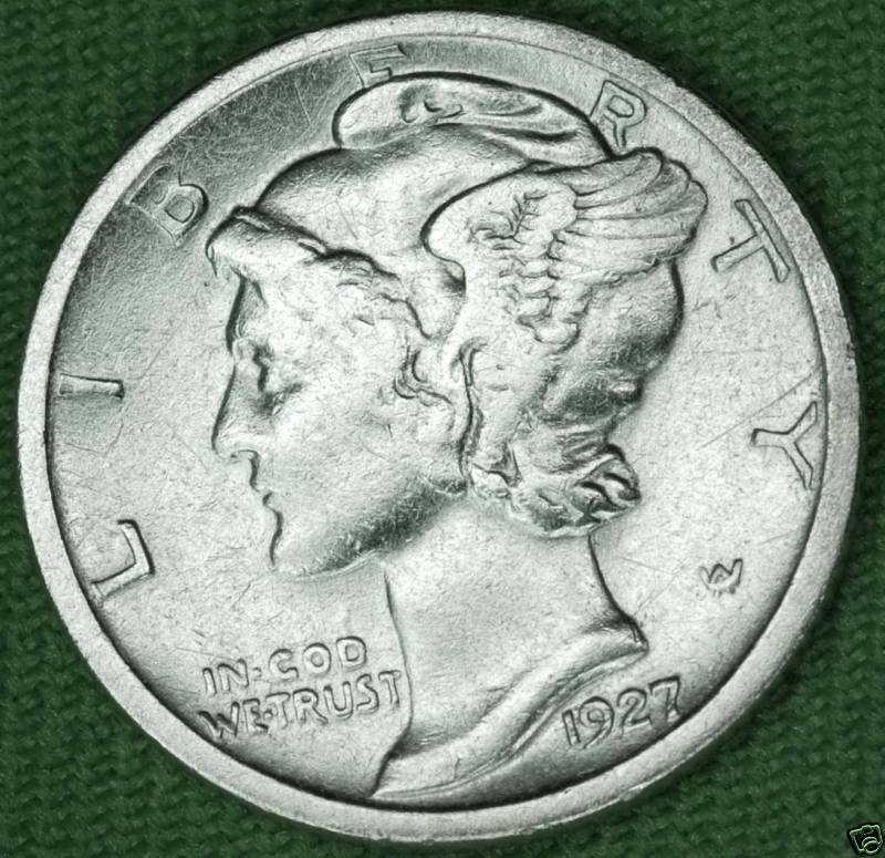 1927-s Mercury Dime.   High Grade  (Inventory A)