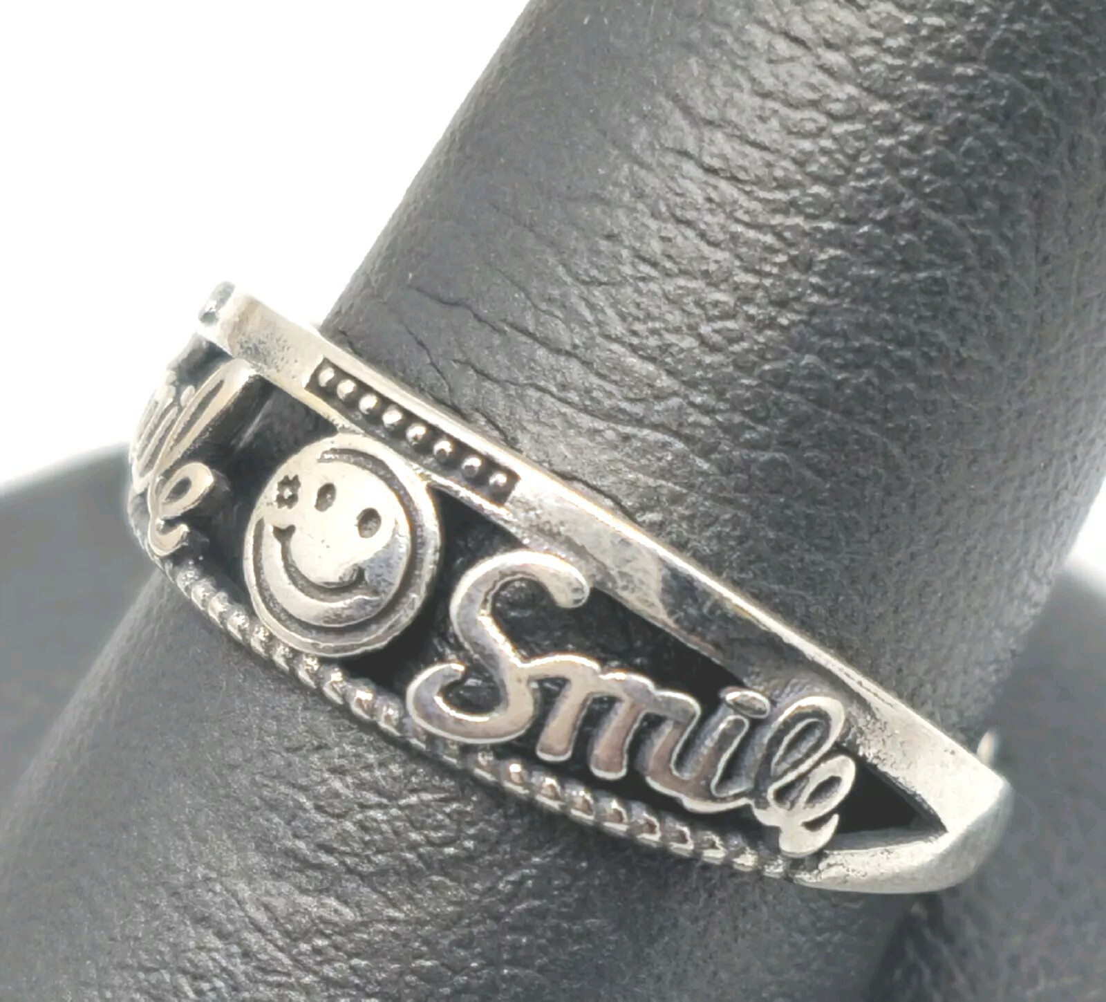 Girl's Retro Celtic Genuine Real Solid 925 Sterling Silver Smile Face Band Ring