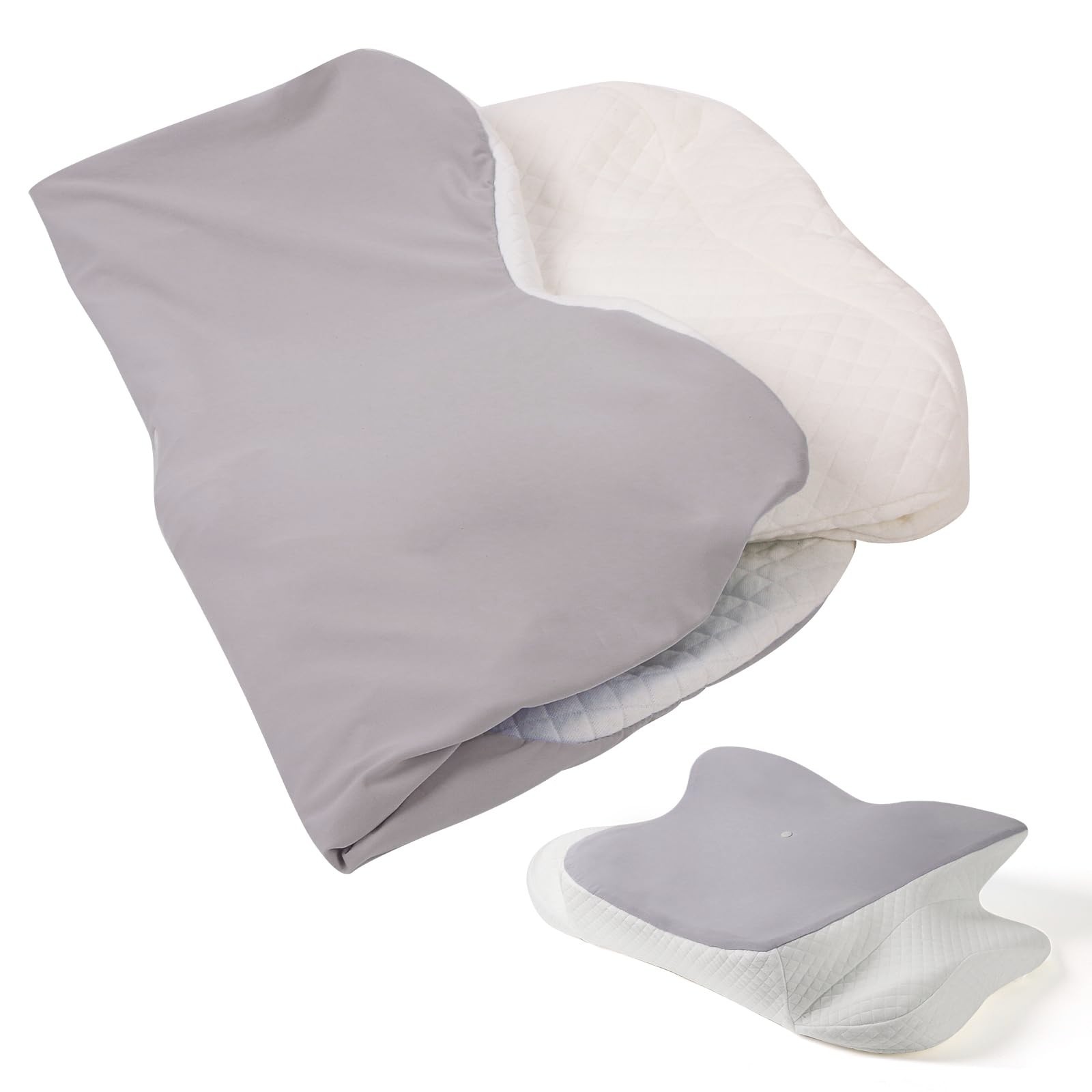 Cervical Pillow Case - Comfortable, Breathable, Standard Size, Gray, 1PC - Pillo