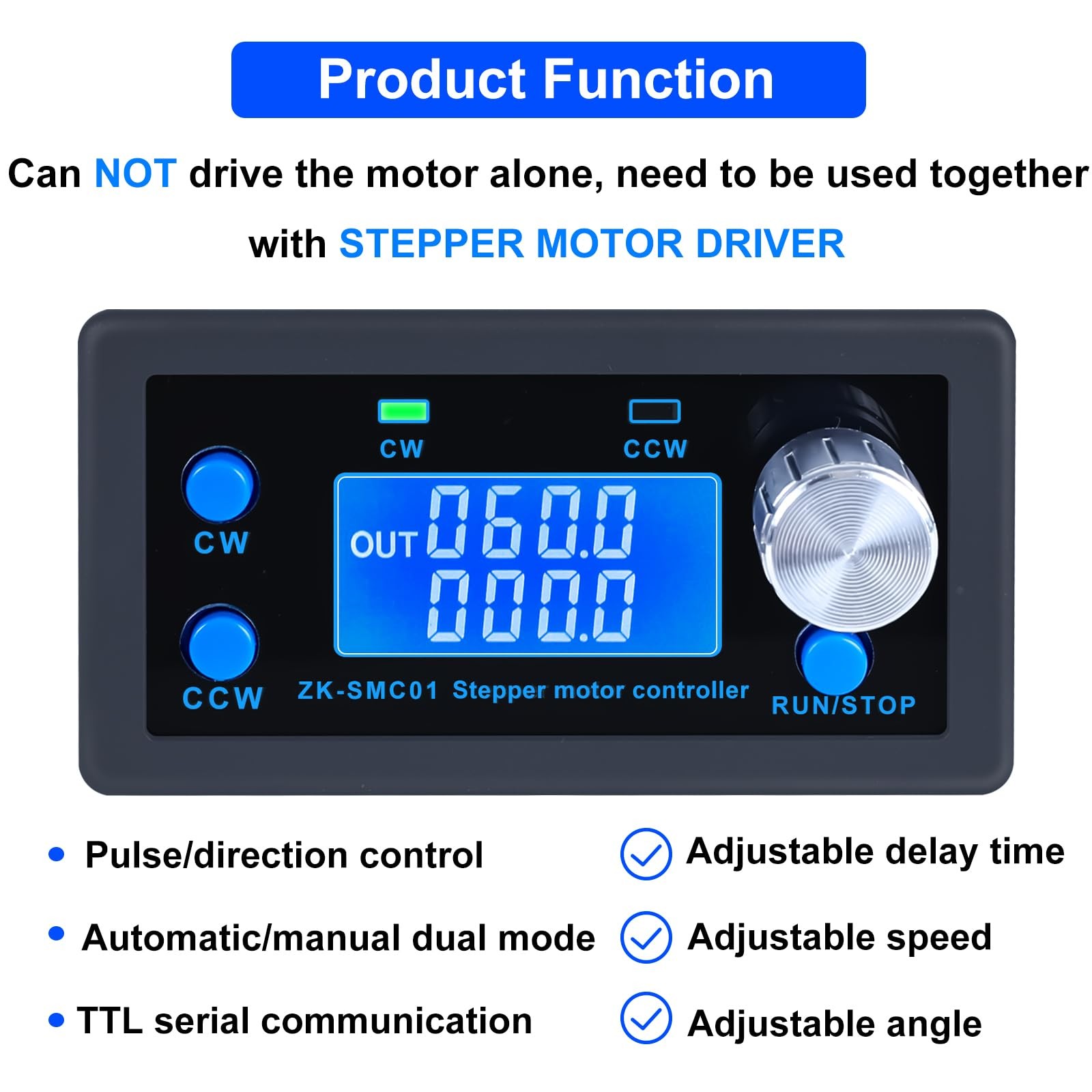 CNC Stepper Motor Controller DC 530V Fits NEMA 17/23 Microstep LCD Display