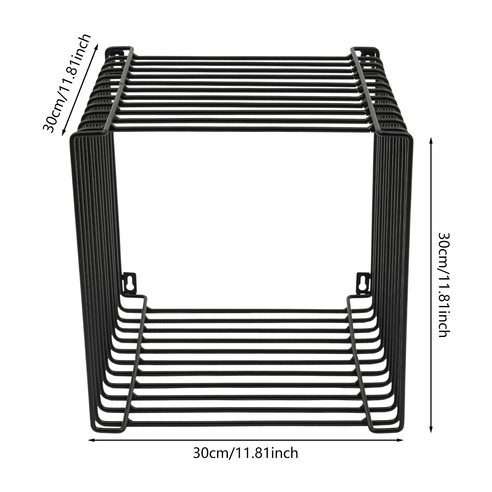 30x30x30cm Vintage Side Table Square Geometry Side Table Linear Metal End Table