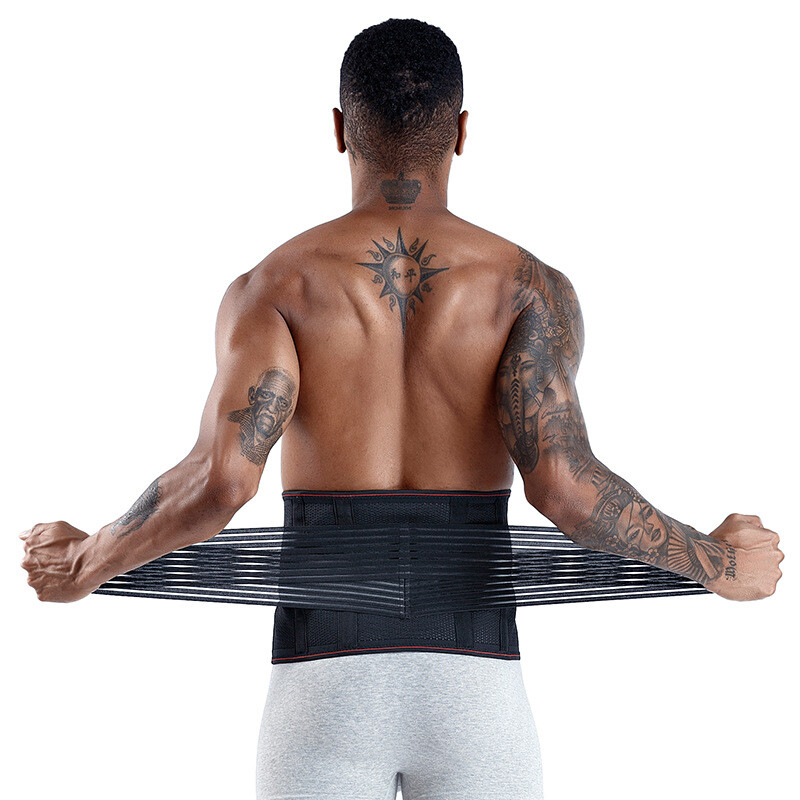 Back Support Weight Loss Brace Belt Lumbar Lower Waist Double Adjust Back Pain R