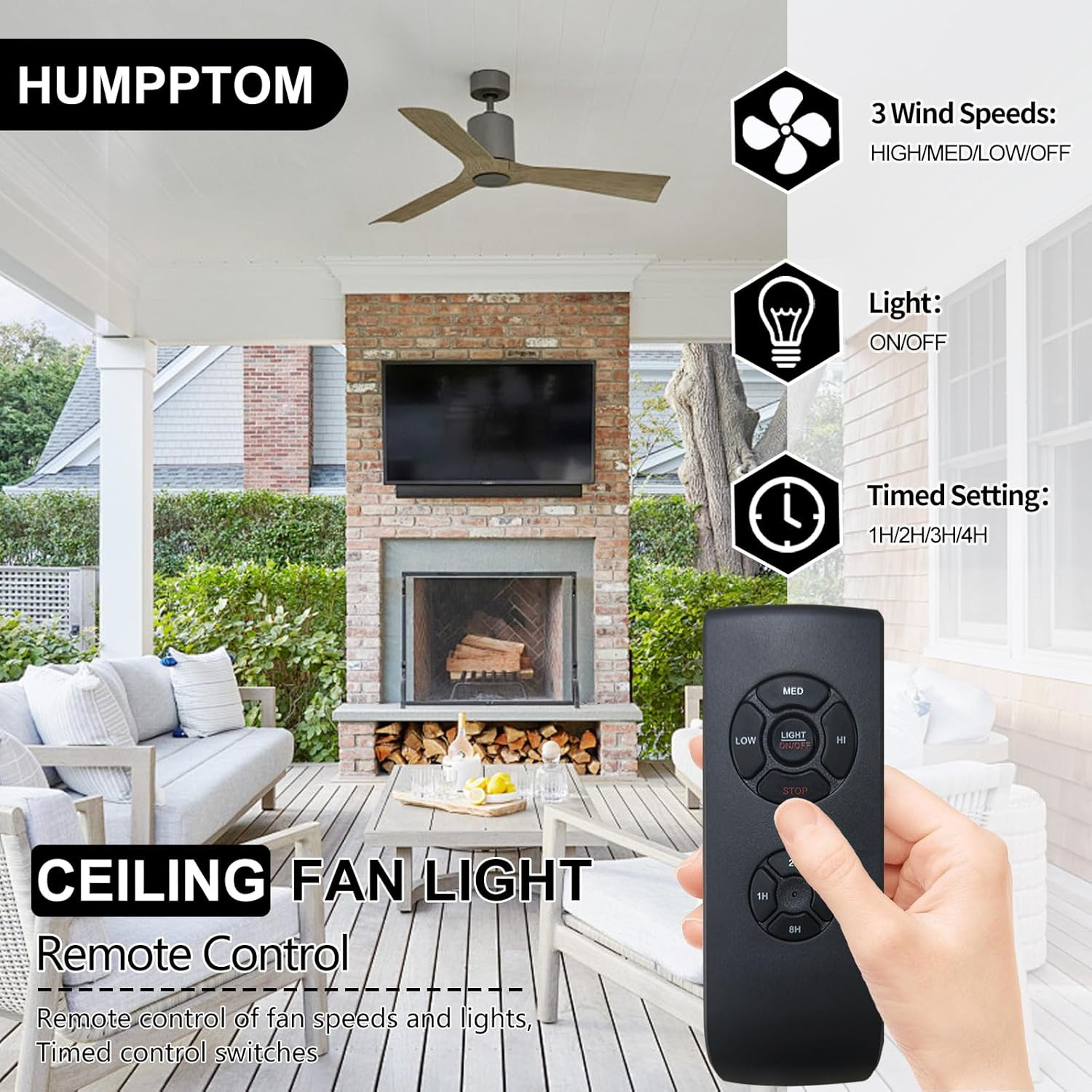 Ceiling Fan Remote Control Kit, Small Size Receiver Ceiling Fan Remote Control C