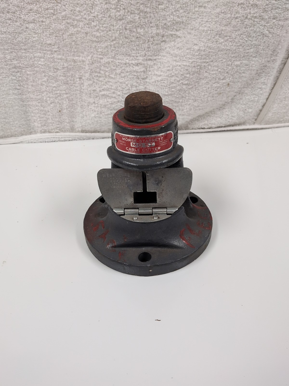 Morse-Starrett Products Co. Model 1A Cable Cutter, made in Meridian, Idaho, USA