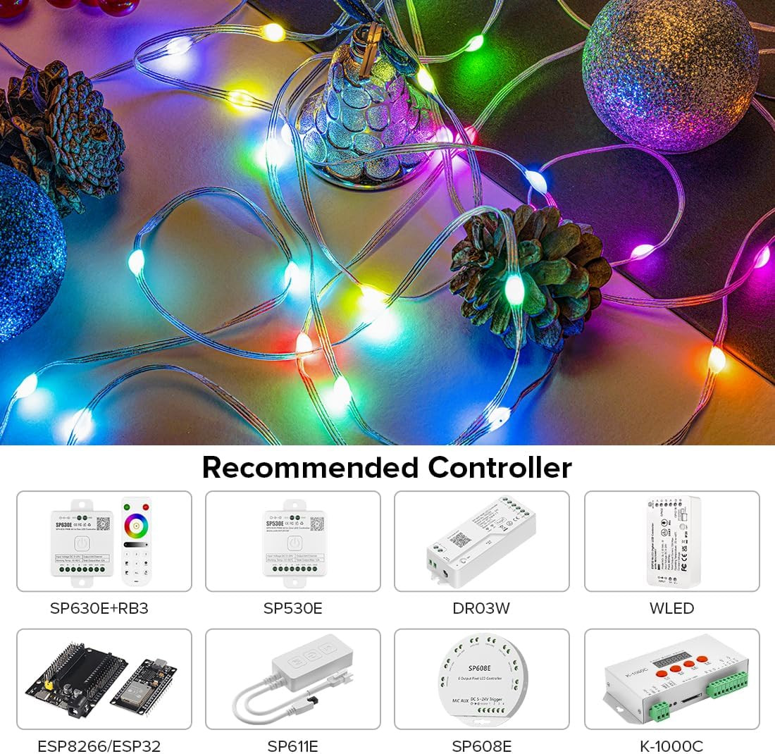 WS2812B IC RGB Pebble Pixel Light Seed String Roll Individually Addressable Chas