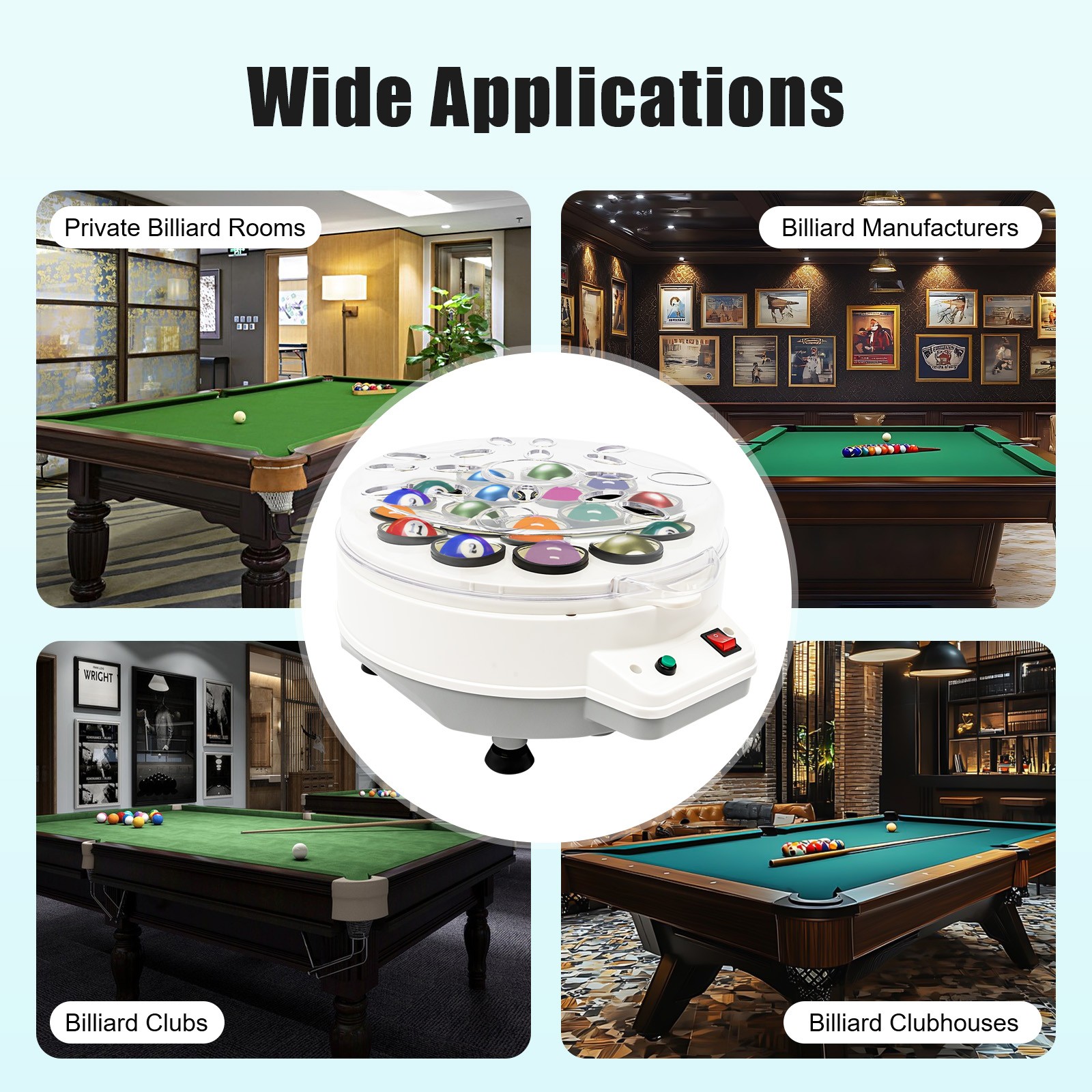 Automatic Pool Balls Cleaner/Snooker Cleaner Maintenance Cleaning Machine 110V
