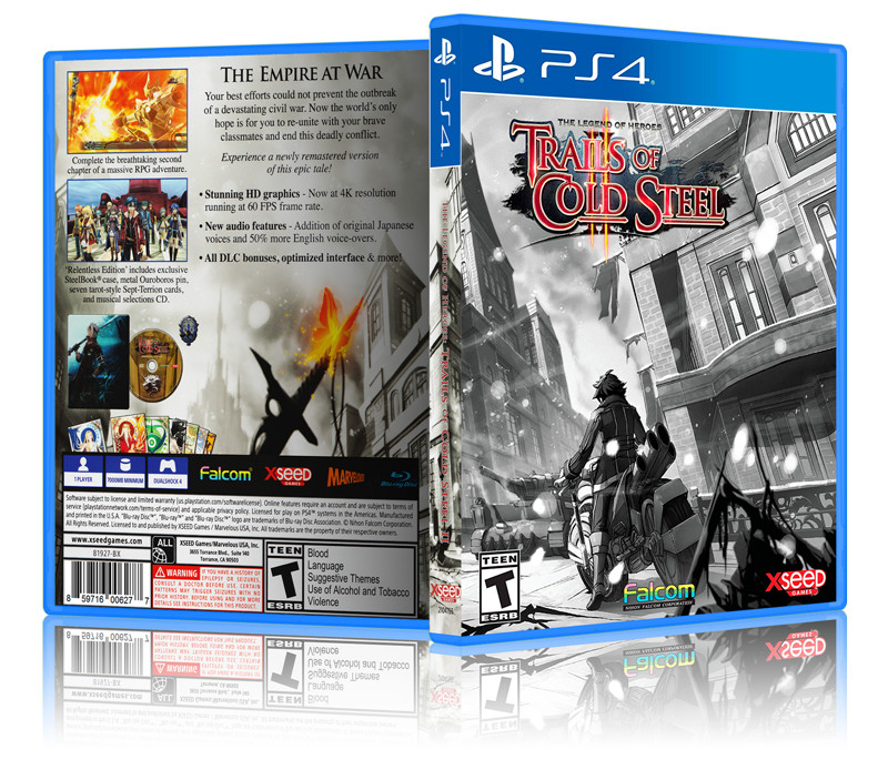 The Legend of Heroes: Trails of Cold Steel II - Custom PS4 Cover & Case.NO GAME!