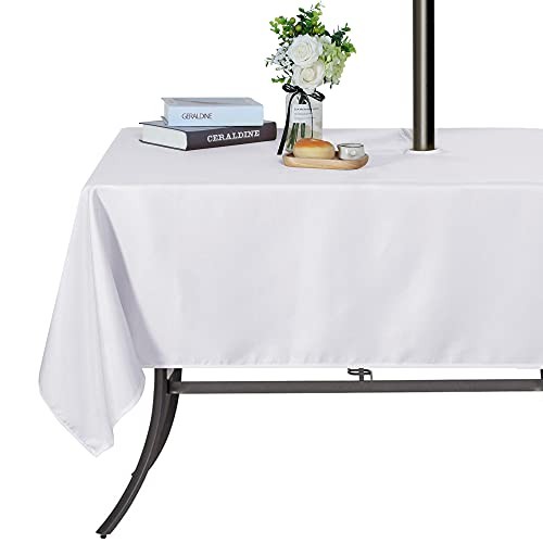 Outdoor and Indoor Tablecloth -60x102 inch 102" x 60" (Rectangular) White