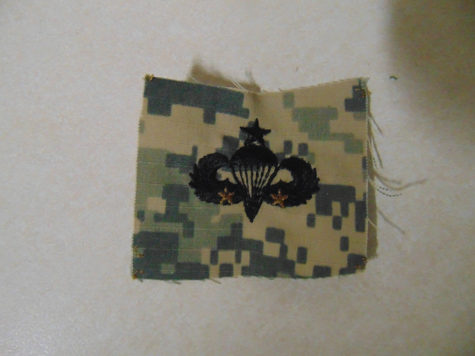 US MILITARY INSIGNIA PATCH SEW ON US ARMY SENIOR JUMP WINGS ACU DIGITAL 2 STARS