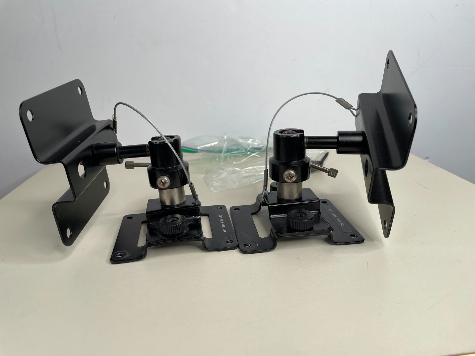 Pair Universal Speaker Wall Mounts Mission W/ Safety Cable Adjustable