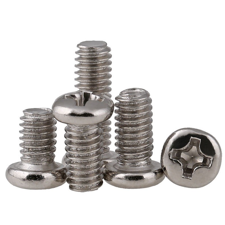 M1.4 M1.7 M2 M2.5 M3 Pan Head Phillips Machine Screws Ni-plated Screws x 100Pcs