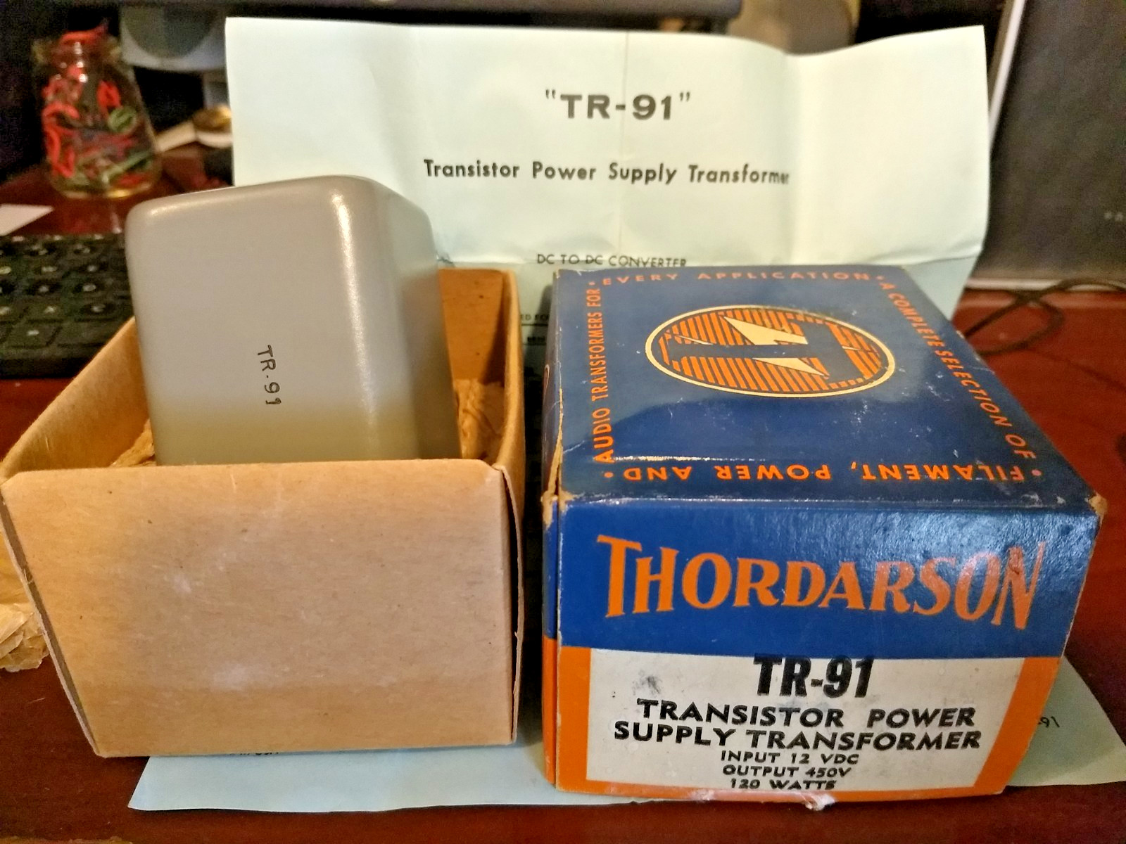 Vtg. NOS Thordarson TR-91 Univ. Transistor Power Tube Transformer in Orig. Box