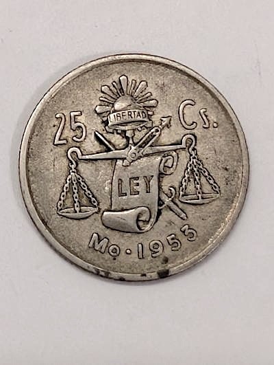 1953 - 25 CENTAVOS - MEXICO  - B 26