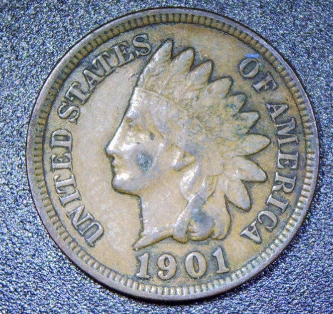 1901 Indian Cent VF/XF Circ RC35