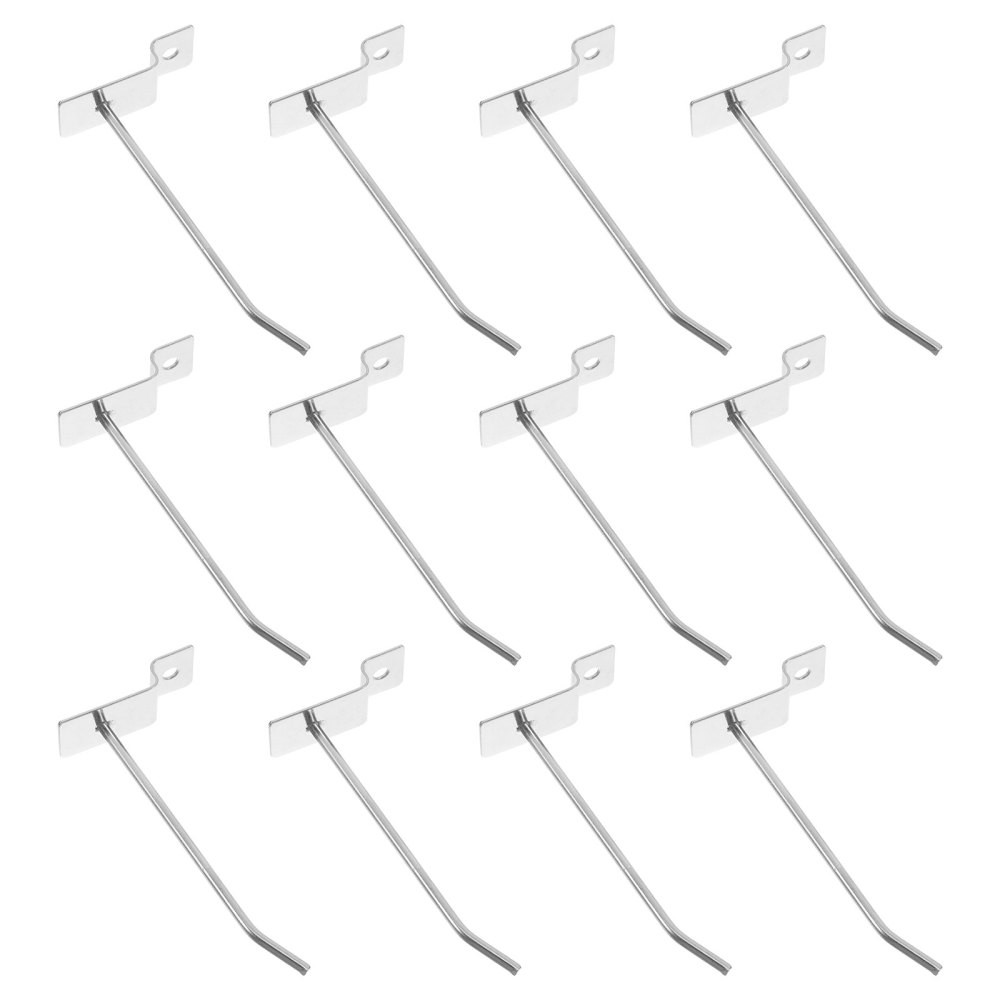 20Pcs Reusable Silver Panel Hooks Slatwall Display Hooks for Retail and Home Use