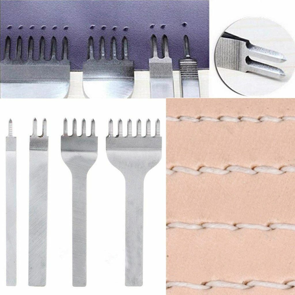 3/4/5/6mm Leather Craft Pricking Iron Diamond Stitching Chisel Hole Punch Tool