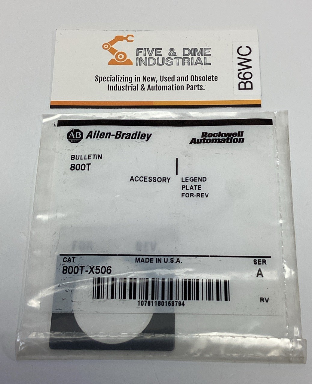 Allen Bradley 800T-X506 Ser A. Forward Reverse Legend Plate 30mm