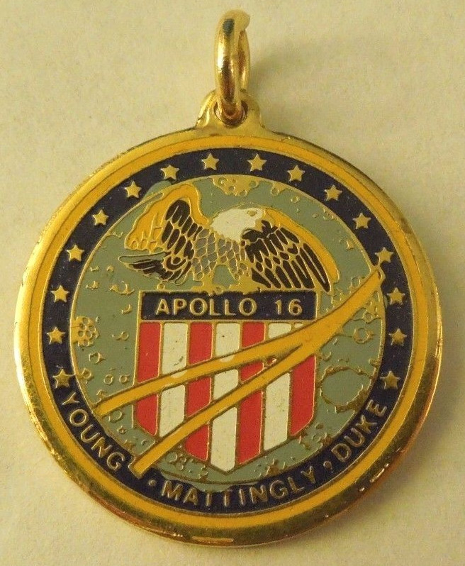 NASA Space Exploration Mission Apollo XVI Commemorative Enamel Pendant Charm #2