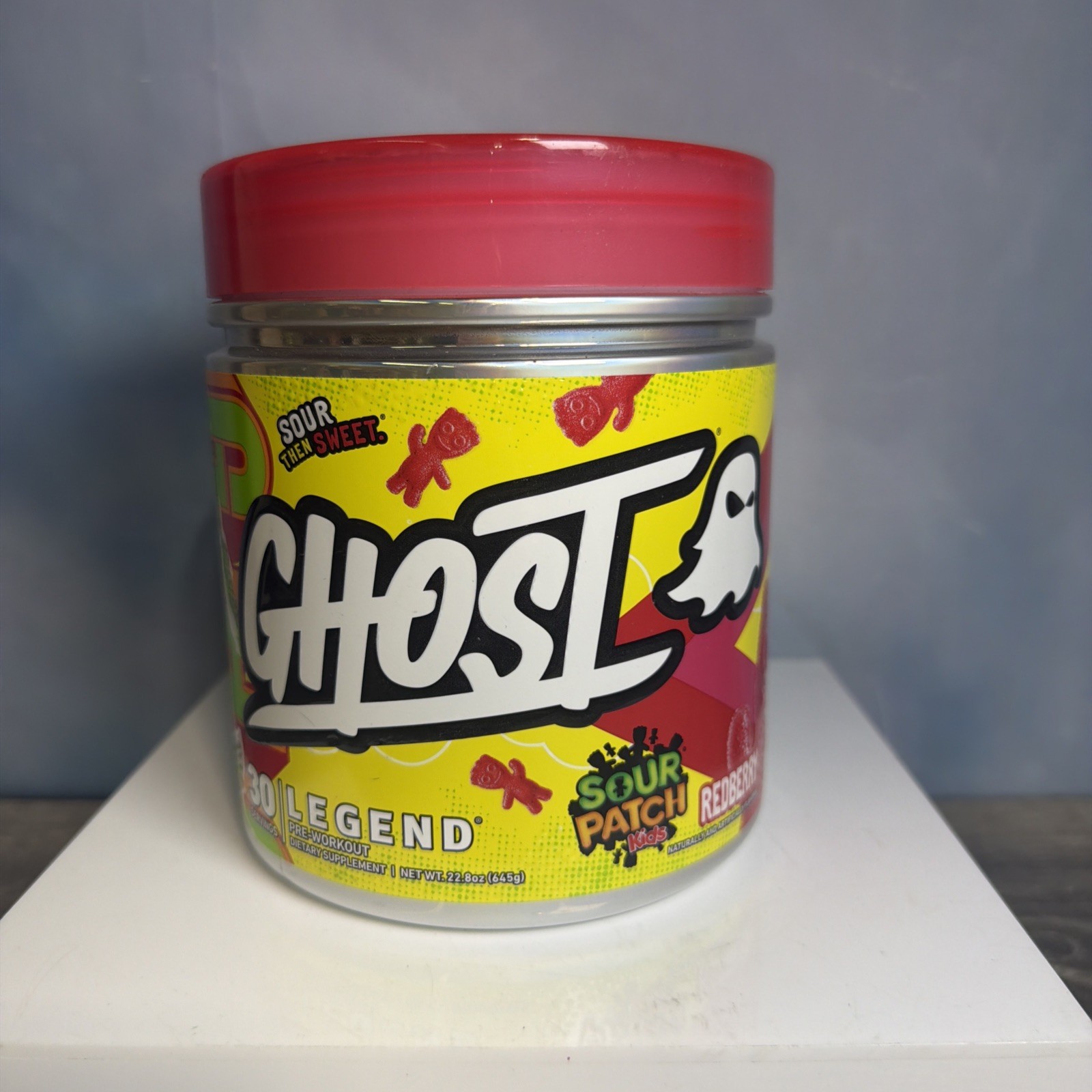 GHOST Legend Pre-Workout Powder w/ Caffeine - Sour Patch Kids Redberry 22.8 oz
