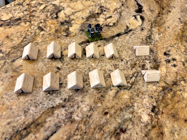 15mm Wargaming American Civil War/WWII Style Pup/Dog Tents  (Set of 12)